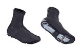 BBB WaterFlex 3.0 waterproof shoe covers with Velcro strap, designed for cycling and inline skates, shown in black with reflective details