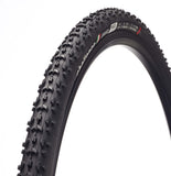 Challenge GRIFO RACE V CL Black 700x33 road bike tyre with 120tpi for racing and training, shown mounted on a bike wheel.