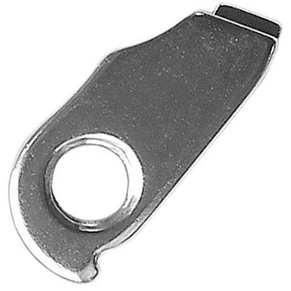 Durable M Part gear hanger for bikes, compatible with various brands, shown in black metal with mounting holes.
