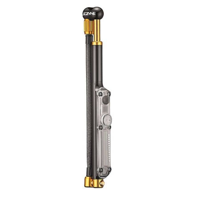 Lezyne Digital Mini Shock Drive pump with 350 PSI digital gauge for suspension, compact cycling accessories in black