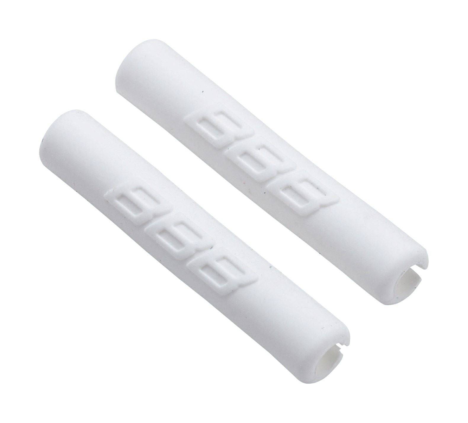 BBB Cablewrap Frame Protectors for 4mm derailleur cables in black and white set, designed to protect and organize bike cables.