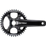 Shimano GRX FC-RX810 40T single chainset with 11-speed Hollowtech II gravel bike crankset, showcasing the crank arms and chainring.