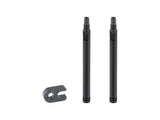 Bontrager Presta valve extenders for tubular, tubeless, and tube tires, showing the metal component with rubber seal.