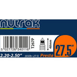 Nutrak 26x4.0-4.3 inch Presta valve inner tube for fatbike tires, 1.3mm thick butyl rubber, bicycle component.