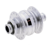 SP Power Dynamo Hub with 15mm thru-axle, 6V 3W output, and center lock disc mount for bicycle components