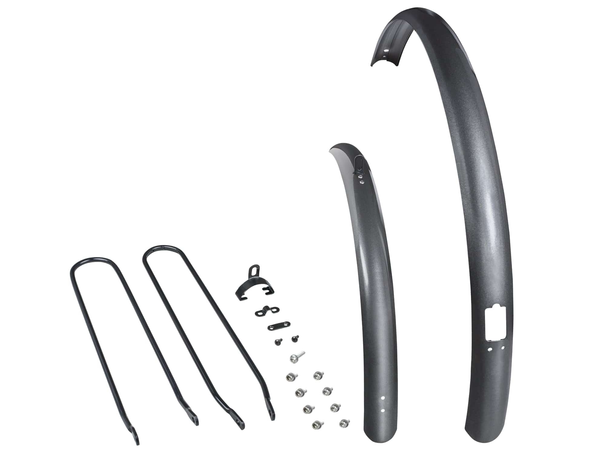 Trek Verve+ bike fender set with front and rear anthracite mudguards, durable accessories for bike protection.