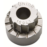 UNIOR Head Tube Reamer 1.1/8" for bikes, made of precision carbon steel, used in workshop for accurate head tube reaming.