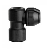 Topeak Nano Airbooster L CO2 inflator in black with Presta and Schrader valve adapters, compact bike pump accessory