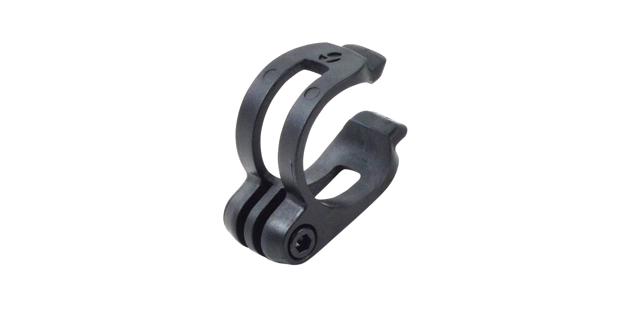 Bontrager Legacy XXX Stem Blendr Mono Base Mount for bike accessories, black, showing mounting hardware and sleek component design.