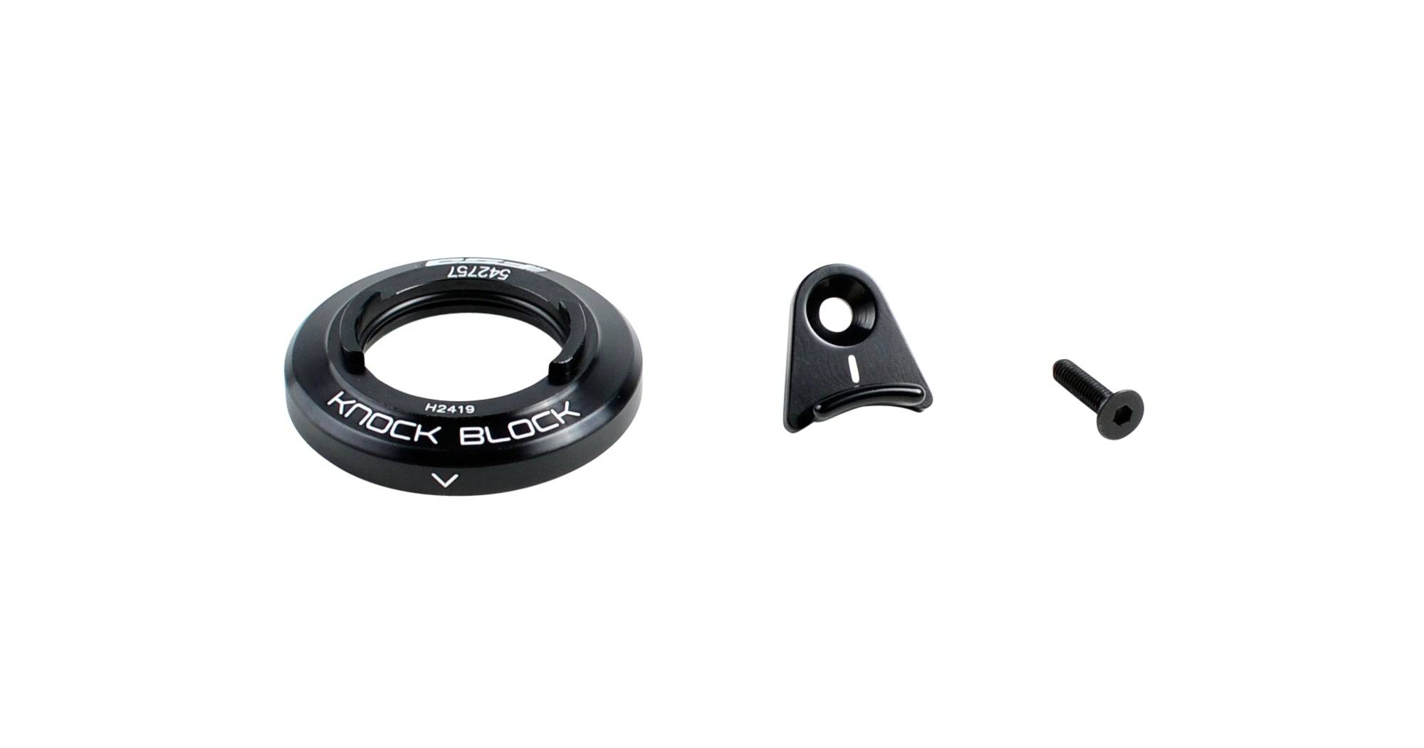 Trek Knock Block headset upper assembly kit with components for bike repair and replacement.