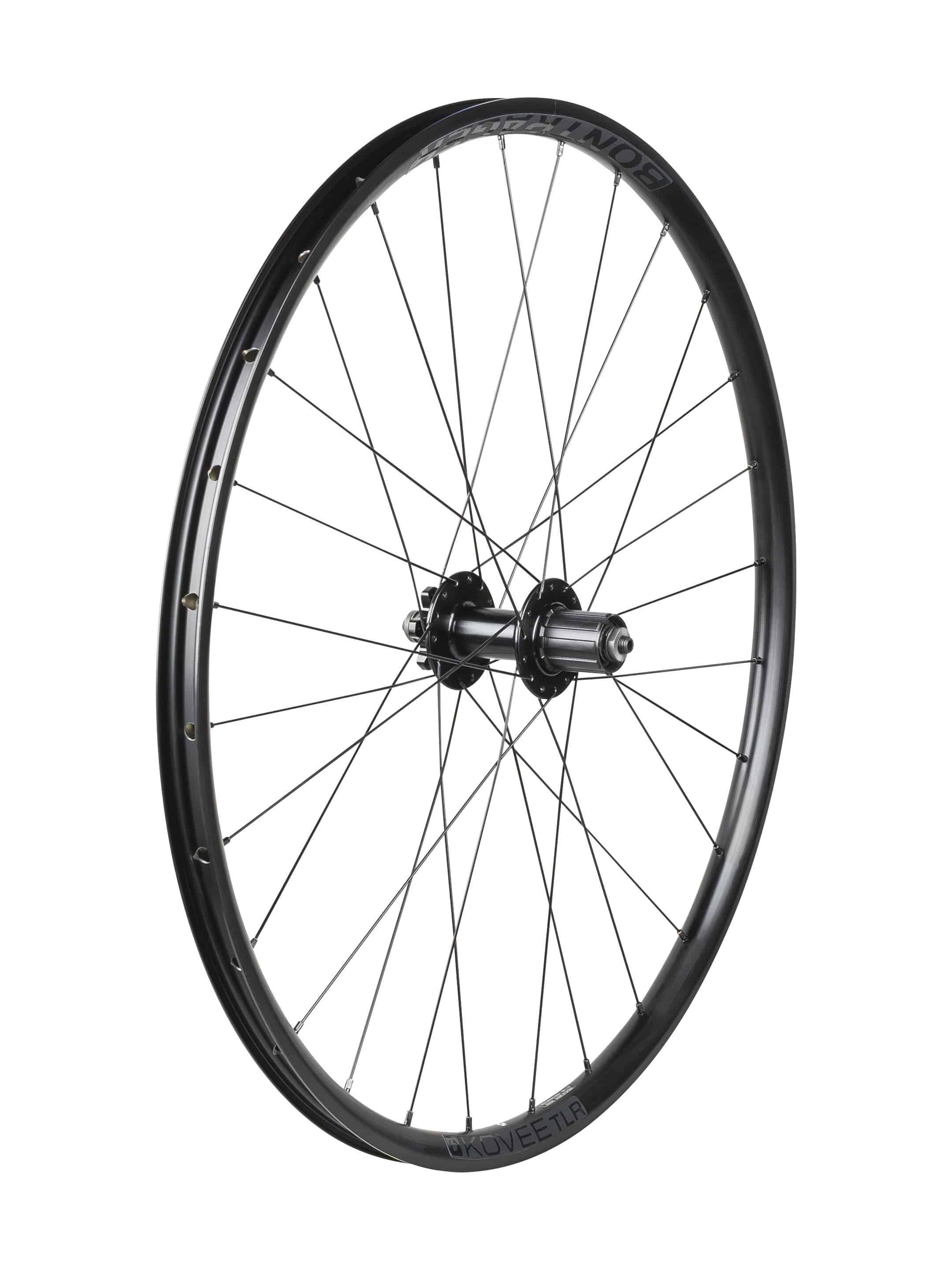 Bontrager Kovee TLR 27.5-inch rear MTB wheel with 28 holes, 6-bolt disc, Shimano HG 8/9/10-speed, black and anthracite.