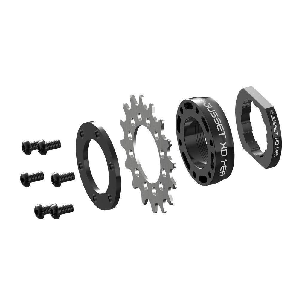 Gusset Components XD 1-ER single speed conversion kit for SRAM XD freehub, includes components for bike drivetrain upgrade