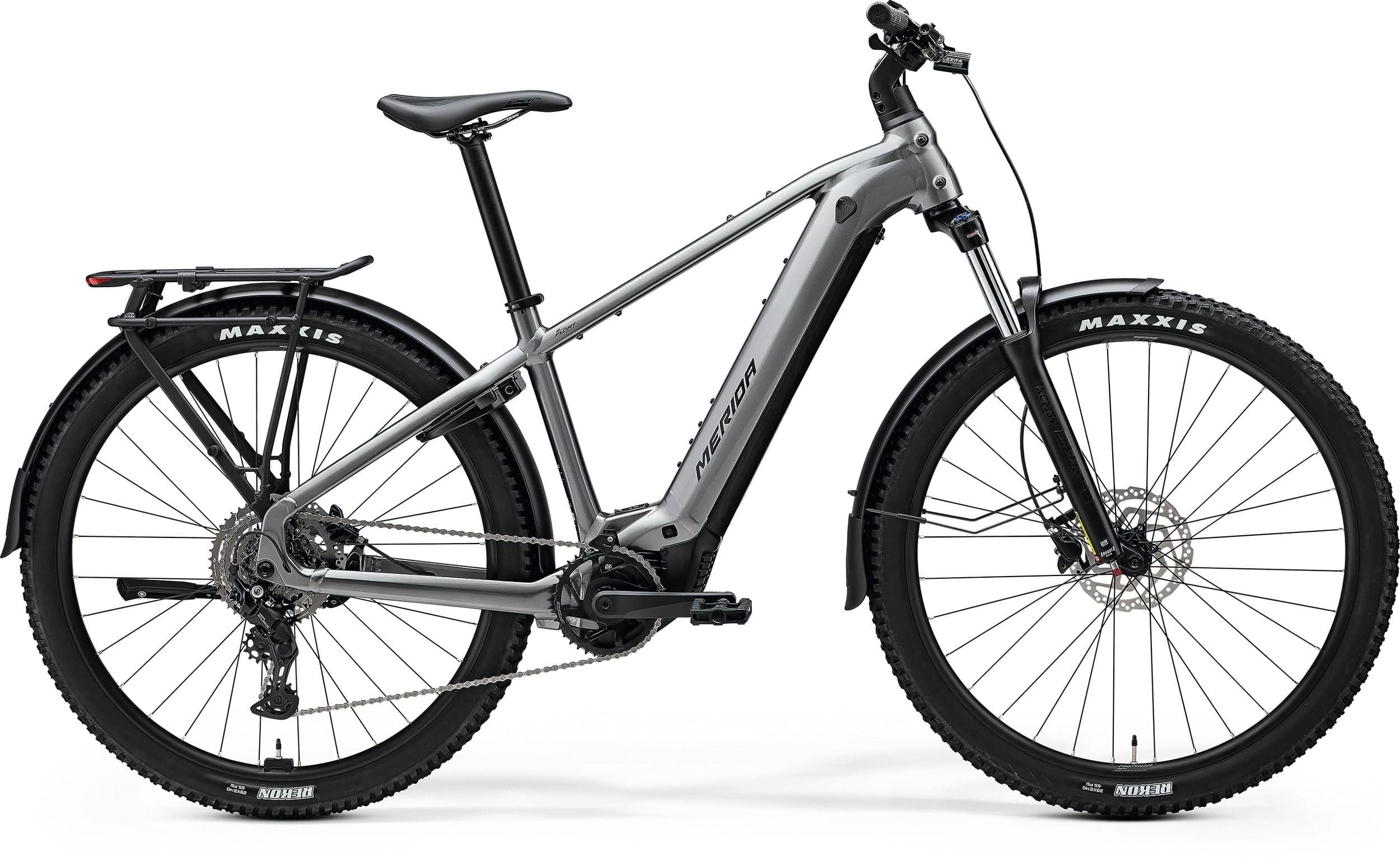Merida eFloat CC 400 EQ MY26 electric hybrid bike with Bosch CX motor, 29-inch fat tires, and sleek frame.