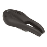ISM PL 1.1 black nose-less bike saddle for road and mountain cycling, designed for comfort and performance.