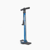 Park Tool PFP-10 home mechanic floor pump with universal head for Presta and Schrader valves, durable metal construction and ergonomic handle.
