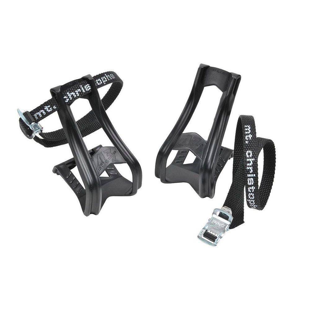 Zefal MTB toe-clips and straps set with mounting hardware for bicycle pedals, suitable for mountain biking components.