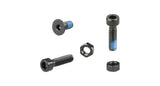 Black Trek Blendr hardware kit with skewers and thru axles for Trek bikes, shown with components arranged on a neutral background.