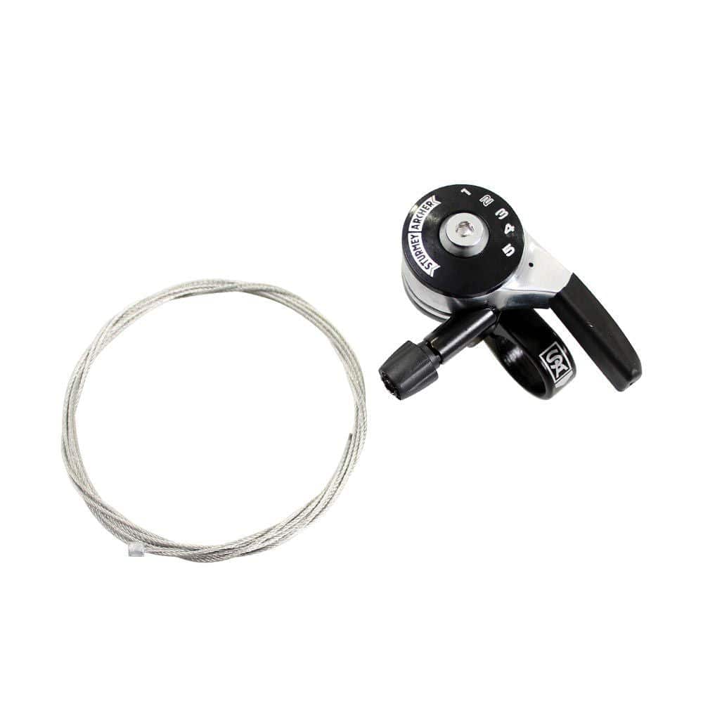 Sturmey Archer rotary 5-speed thumb shifter component for smooth gear changes on bicycle gear hubs.