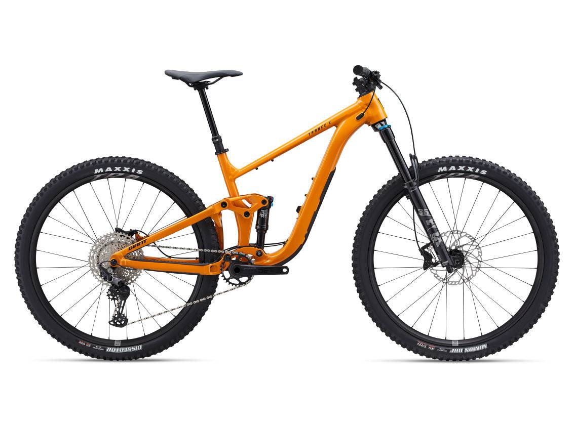 Giant Trance X 2 mountain bike with 140mm rear suspension, 150mm fork, and adjustable geometry for trail riding.