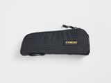 Trek Adventure Top Tube Bag in black and light grey, compact bike storage accessory mounted on a bicycle frame.