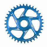 Hope R22 E-Bike Spiderless Retainer Ring for Bosch Gen 4 systems, blue component for chain retention in e-bike drivetrain.