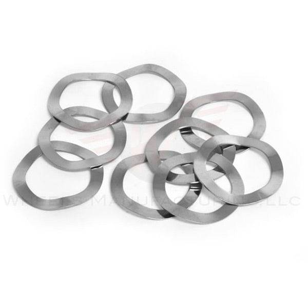 Wheels Manufacturing 24mm ID wave washer for PF30 and BB30 bottom bracket adjustment, metal component for bike maintenance.