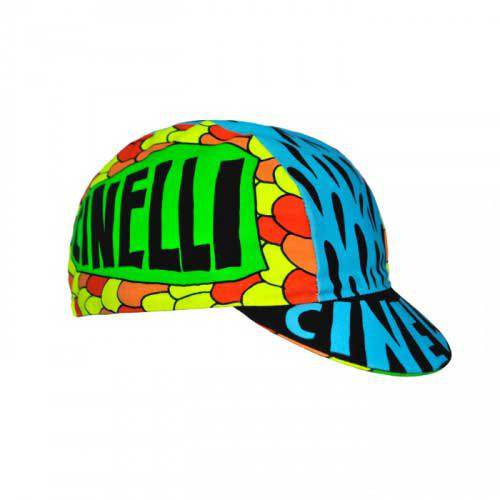 Cinelli Ana Benaroya Poseidon cap, artistic Italian unisex headwear with colorful design, casual clothing accessory, front view.