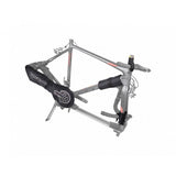 Topeak Pakgo EX black bike transport case with multi-directional wheels, durable accessories for secure bike travel.
