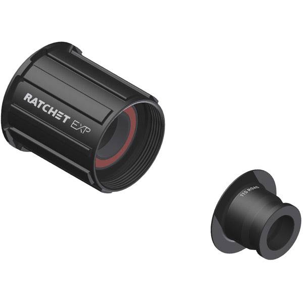 DT Swiss Expconkit Microspline 142/12 Sinc hub spare parts for Ratchet EXP system, featuring sleek components for bike wheel hubs.