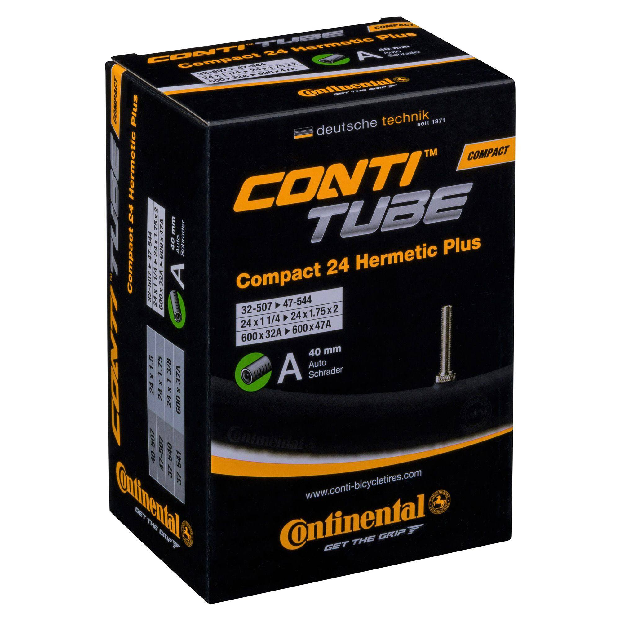 Continental Compact Tube Wide Hermetic Plus - Schrader 40mm Valve | Swinnerton Cycles