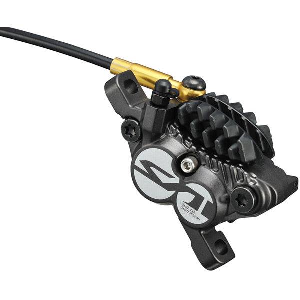 Shimano Saint M820 4-piston disc brake caliper for front or rear post mount bicycle brake system.