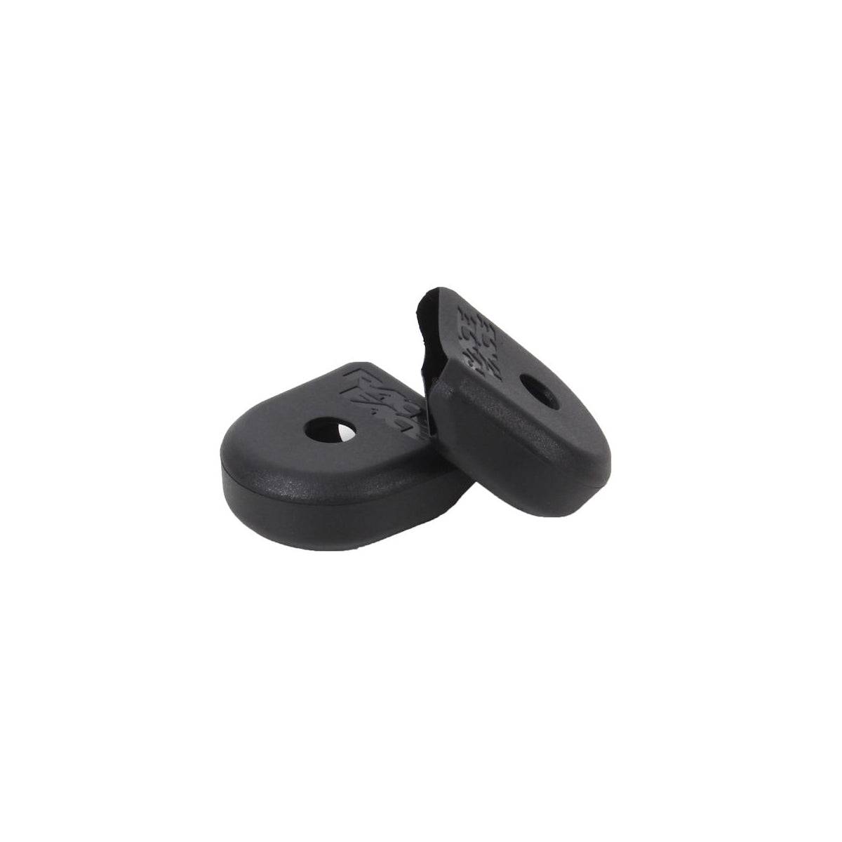 Race Face Carbon Crank Boots, protective spare accessories for carbon cranks, shown in black, designed to shield crank arms.