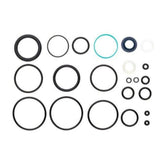Fox DHX2 2021 shock rebuild seal kit with replacement seals and components for suspension maintenance, compatible with Fox DHX2 shocks.