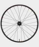 Race Face Turbine SL 25mm tubeless-ready 29-inch boost XC trail wheels displayed with sleek black rims and spokes.