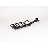 M Part Tour AVS seatpost rear pannier rack in black for AVS-compatible bike bags, designed for bike accessories and storage.