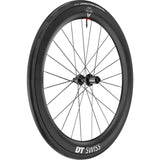 DT Swiss ARC 1100 DICUT rear disc brake carbon clincher wheel with 55x22mm rim, lightweight cycling component.