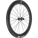 DT Swiss ARC 1400 DICUT rear carbon clincher disc brake wheel with 65x22mm rim, showing the sleek design and disc brake compatibility.