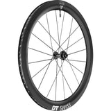 DT Swiss ARC 1400 DICUT front disc brake wheel with carbon clincher rim, 55x22mm, featuring high-performance cycling components
