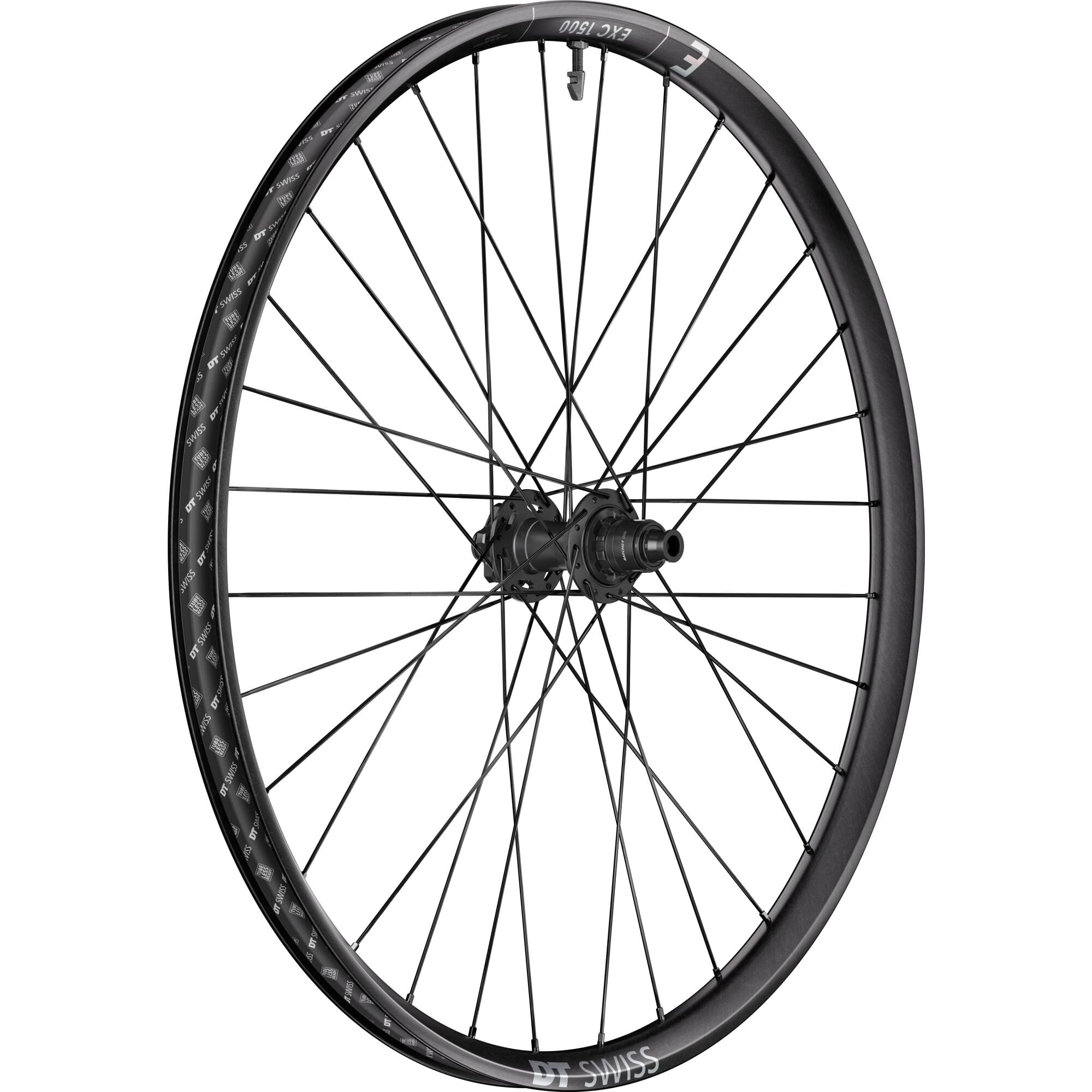 DT Swiss EXC 1500 29-inch rear mountain bike wheel with 30mm rim, BOOST axle, MICRO SPLINE/XD freehub for mountain biking.