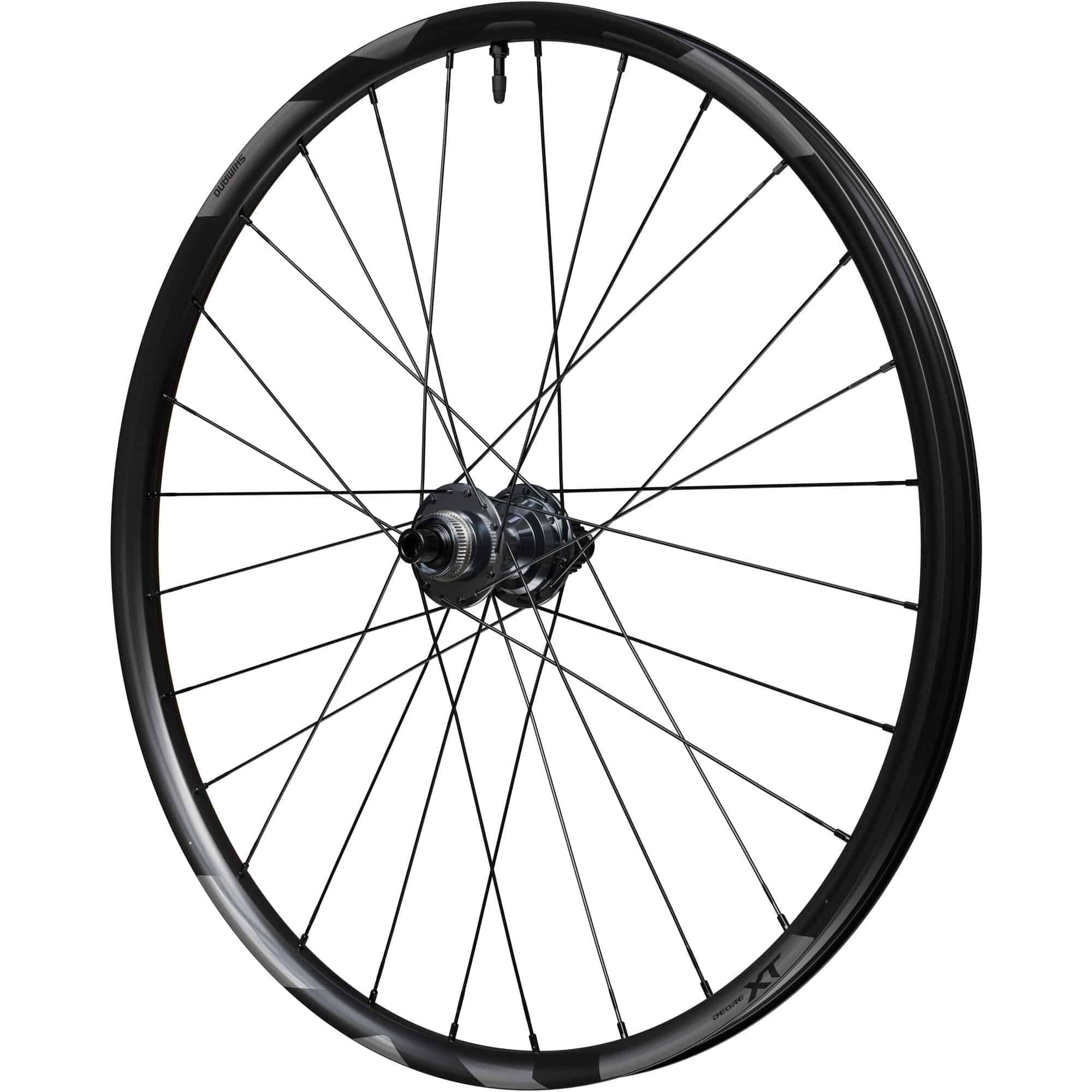 Shimano Deore XT M8200 27.5-inch rear wheel with 12-speed, 12x148mm spacing, center lock disc brake compatible.