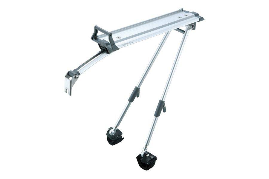 Topeak Roadie Rack in black for road bikes with RX QuickTrack™ system, mounted on a road bicycle for carrying gear