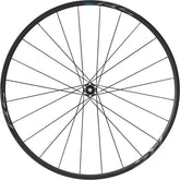 Shimano RS370 tubeless compatible road wheel with center lock disc rotor mount, close-up view of the wheel rim and rotor interface.