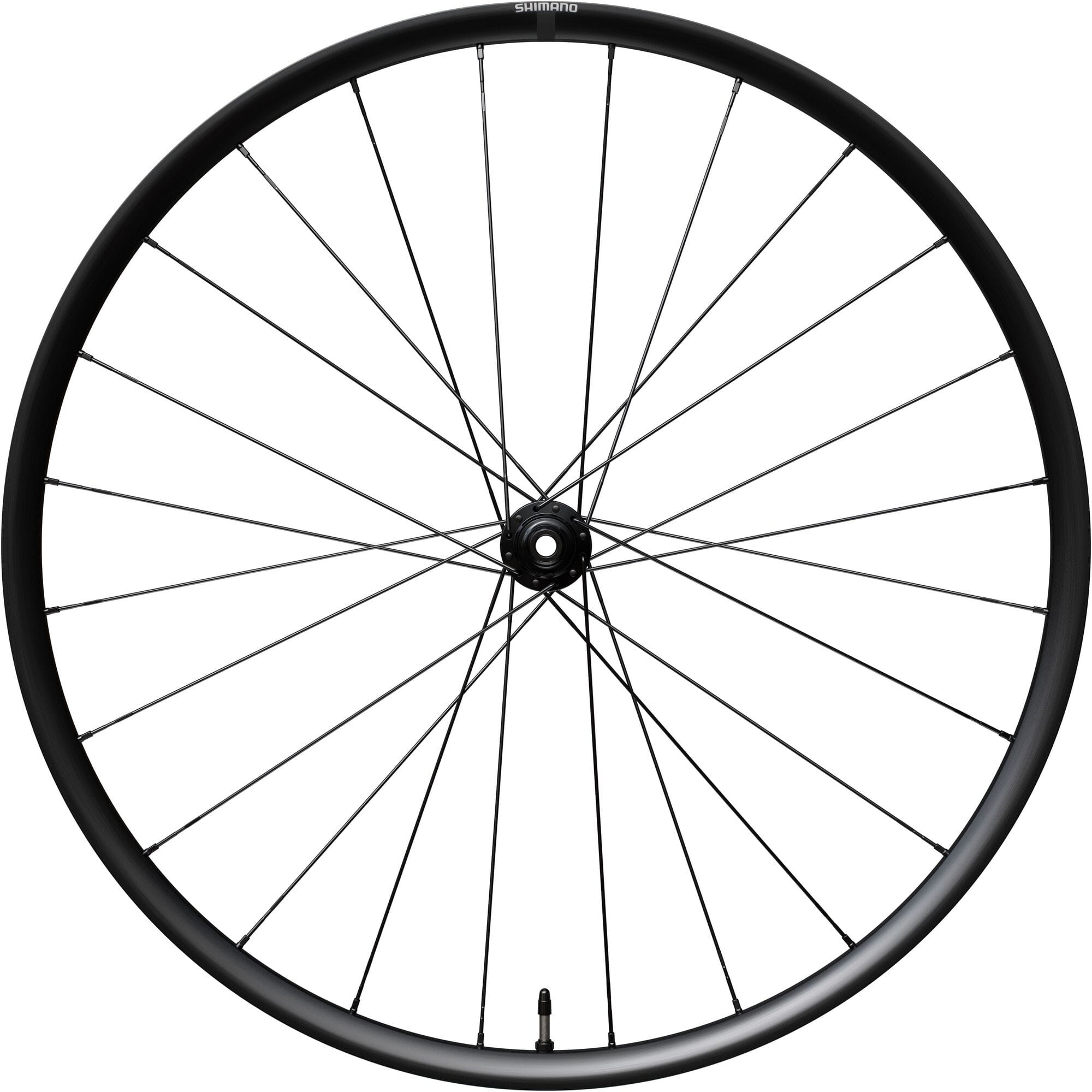 Shimano GRX WH-RX180 700C front tubeless-ready disc clincher wheel with 12x100mm axle for gravel cycling.