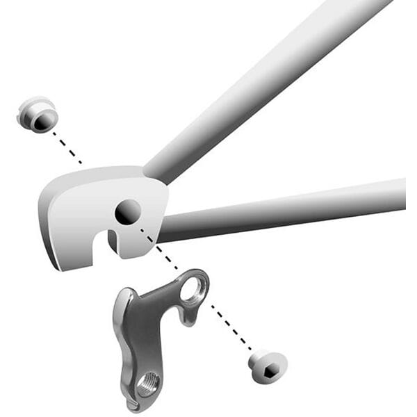 M Part gear hanger for bikes, durable replacement component, compatible with various bike brands, shown in the image.