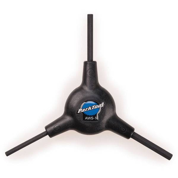 Park Tool AWS-1 hex wrench set with 4mm, 5mm, and 6mm ergonomic handles, ideal for workshop use.