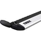Thule Wing Bar Evo aluminium roof bar with aerodynamic mounts and spares, suitable for vehicle roof rack installation.