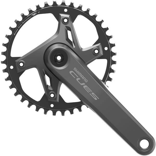 Shimano CUES FC-U6000 2-piece MTB crankset with 9/10/11-speed chainrings, cycling component for mountain bikes