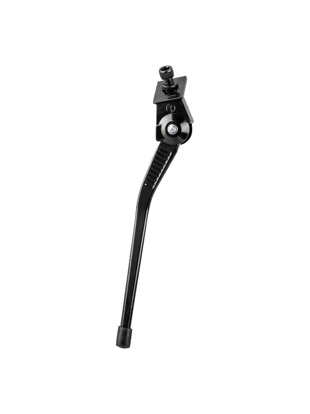 Trek Kids' Center Mount Kickstand with hardware attached to a child's bike, providing stable parking and easy access.