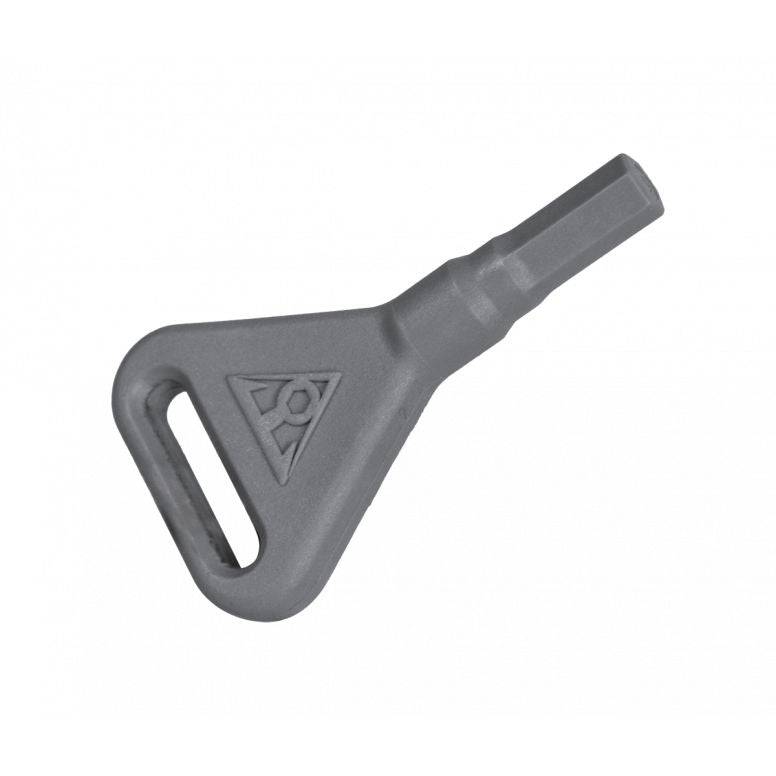 Topeak MTX Trunklock in black securing MTX 2.0 Trunkbag with spare key for bike accessories.