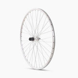 Silver M Part Wheels 700c rear road wheel with Shimano Sora hub and eyeleted rim, suitable for cycling components.